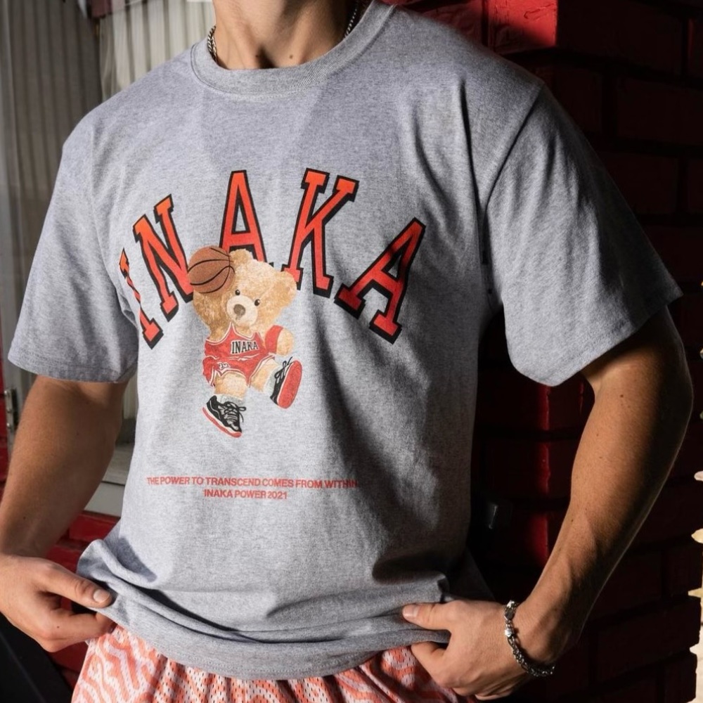 Inaka Power Teddy Bear Bred Gray Shirt